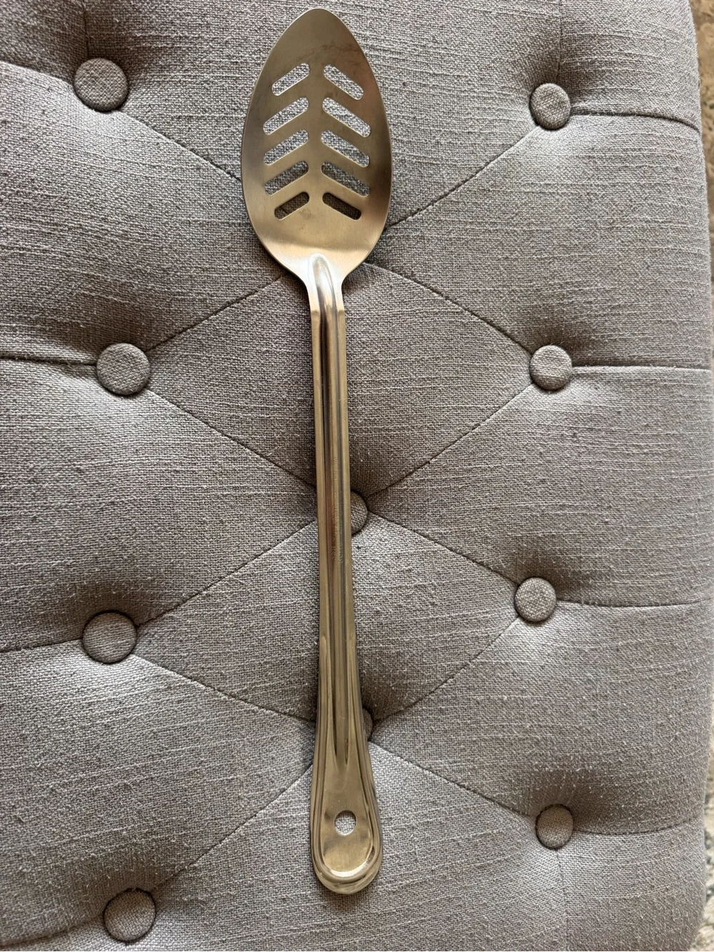 Stainless Steel Slottedy Serving Spoon - Silver